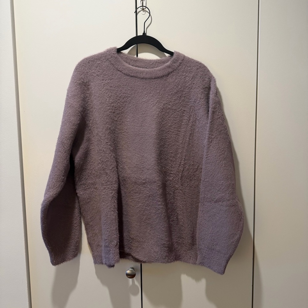 Zara XL Cozy Lavender Soft Textured Crewneck Sweater